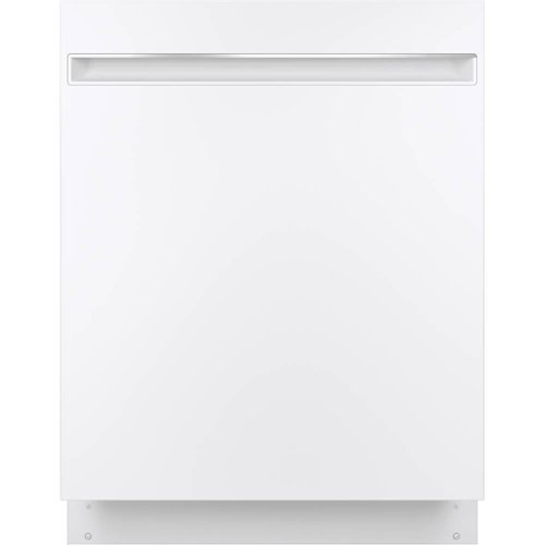 GE - 24" Top Control Built-In Dishwasher with Stainless Steel Tub - White-Front_Standard 