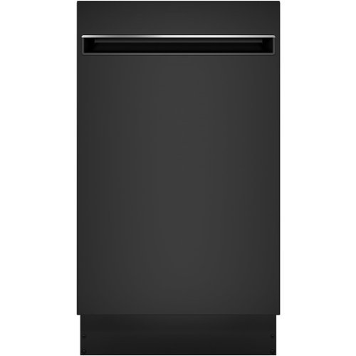 "GE Profile - 18"" Top Control Built-In Dishwasher with Stainless Steel Tub - Black"