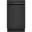 Front. GE Profile - 18" Top Control Built-In Dishwasher with Stainless Steel Tub - Black.