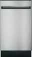 Front. GE Profile - 18" Top Control Built-In Dishwasher with Stainless Steel Tub - Stainless Steel.
