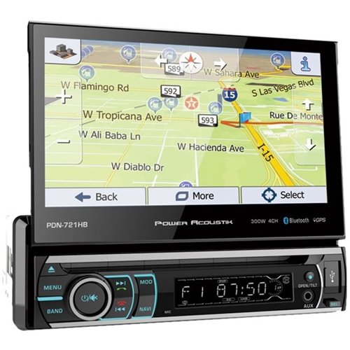 Power Acoustik - In-Dash CD/DVD/DM Receiver and Built-in Bluetooth with Detachable Faceplate - Black