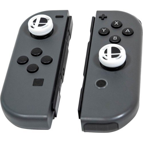 Super Smash Bros. Ultimate Thumbstick Caps for Nintendo Switch - Black/White-Front_Standard 