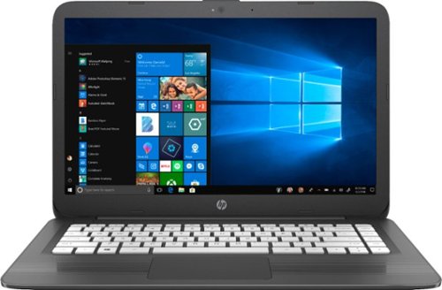 HP - Stream 14" Laptop - Intel Celeron - 4GB Memory - 64GB eMMC Flash Memory - Textured Linear Grooves In Smoke Gray-Front_Standard 