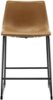 Walker Edison - Industrial Faux Leather Counter Stool (Set of 2) - Whiskey Brown-Left_Standard 