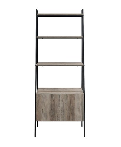 Walker Edison - 72" Idustrial Ladder 5-Shelf Storage Bookcase - Grey Wash