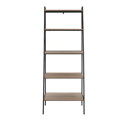Walker Edison - 72" Industrial Ladder 5-Shelf Bookcase - Mocha