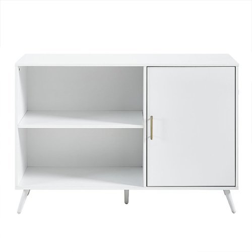 Walker Edison - TV Stand for Most Flat-Panel TVs Up to 50" - White-Front_Standard 