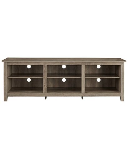 Walker Edison - Modern Open 6 Cubby Storage TV Stand for TVs up to 78" - Grey Wash