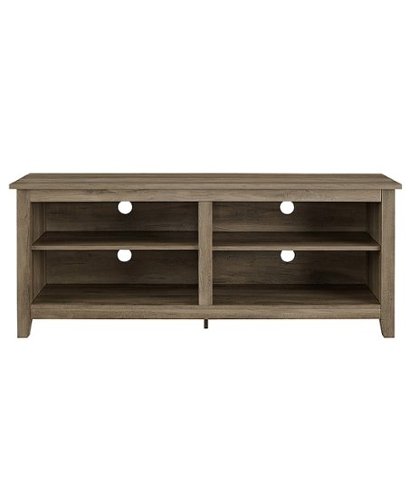 Walker Edison - Modern Wood Open Storage TV Stand for Most TVs up to 65" - Grey Wash