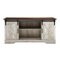 58" Modern Farmhouse Sliding Door TV Stand for Most TVs up to 65"-Front_Standard