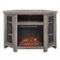Walker Edison - Glass Two Door Corner Fireplace TV Stand for Most TVs up to 55" - Grey Wash-Front_Standard 