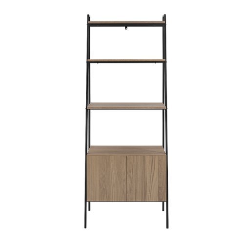 Walker Edison - 72" Industrial Ladder 5-Shelf Storage Bookcase - Mocha