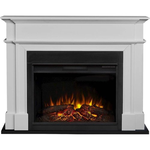 Real Flame - Harlan Electric Fireplace - White-Front_Standard 