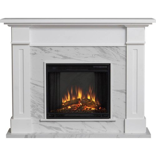 Real Flame - Kipling Electric Fireplace - White Marble-Front_Standard 