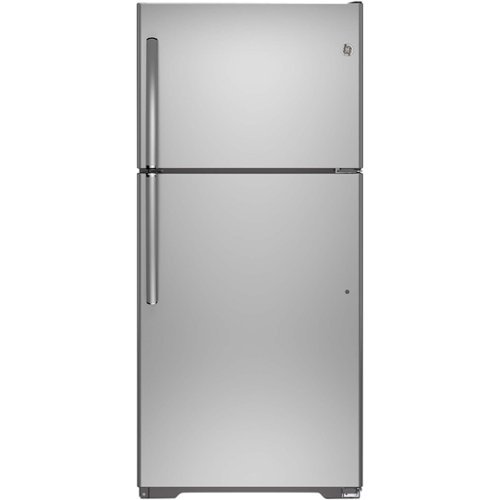  GE - 18.2 Cu. Ft. Top-Freezer Refrigerator - Stainless Steel