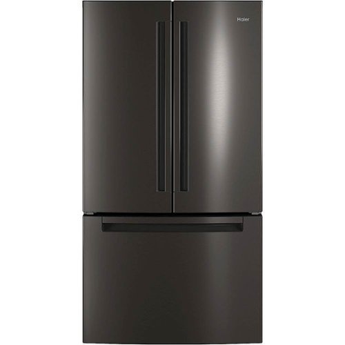 Haier - 27.0 Cu. Ft. French Door Refrigerator - Black stainless steel