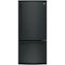 GE - 21.0 Cu. Ft. Bottom-Freezer Refrigerator - High Gloss Black-Front_Standard