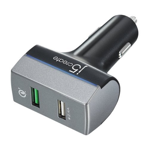 j5create Vehicle Charger - Gray/Black