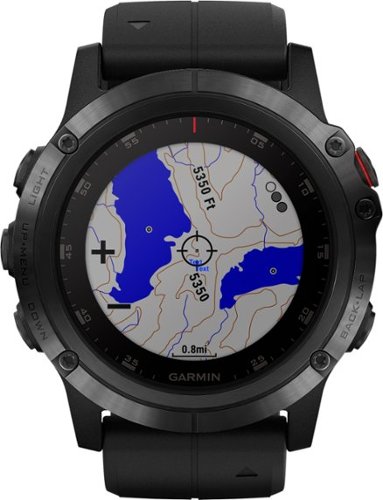 Garmin Fēnix 5X Plus Sapphire Smart Watch - Fiber-Reinforced Polymer - Black with Black Band WORLDWIDE DELIVERY