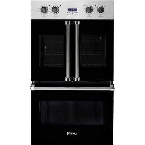 Viking - Professional 7 Series 29.5" Built-In Double Electric Convection Wall Oven - Black-Front_Standard 