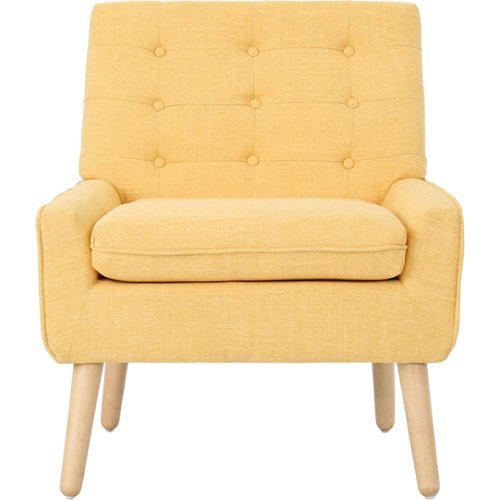 Noble House - Quincy Accent Chair - Muted Yellow-Front_Standard 