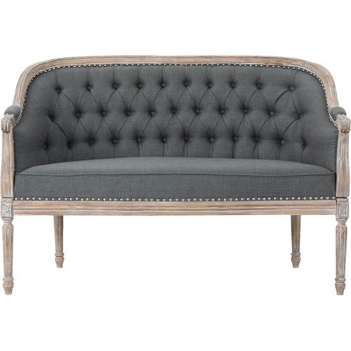 Noble House - Belleville Tufted Loveseat - Dark Gray-Front_Standard 
