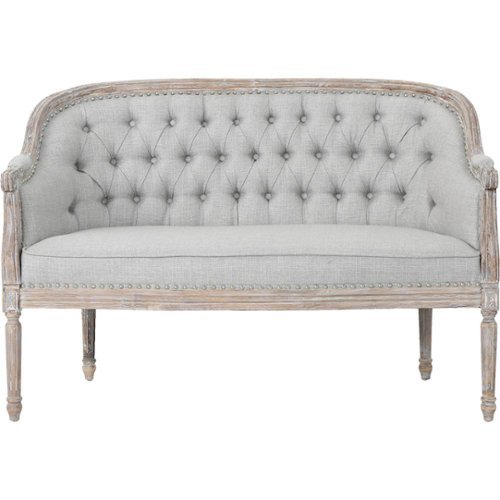 Noble House - Belleville Tufted Loveseat - Light Gray-Front_Standard 