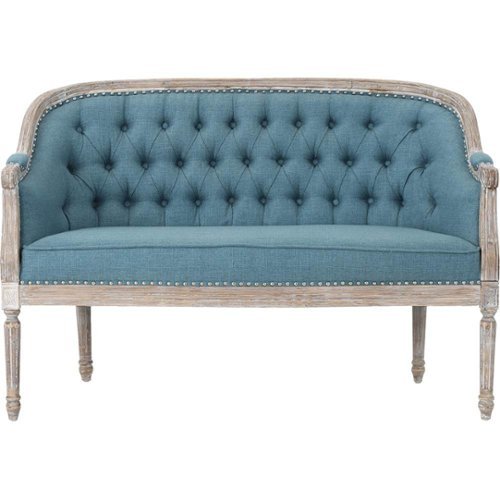 Noble House - Belleville Tufted Loveseat - Blue-Front_Standard 
