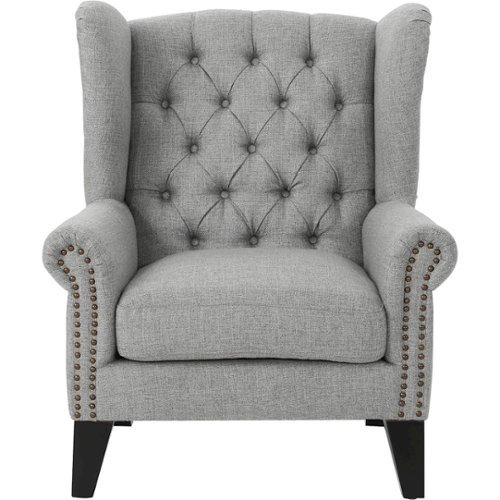 Noble House - Greenville Accent Chair - Gray-Front_Standard 