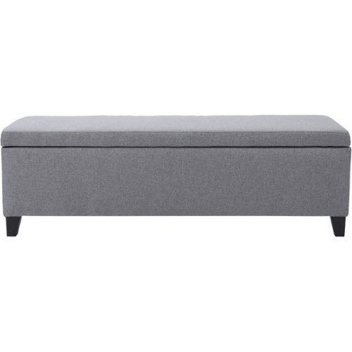 Noble House - Laurel Storage Ottoman - Gray-Front_Standard 