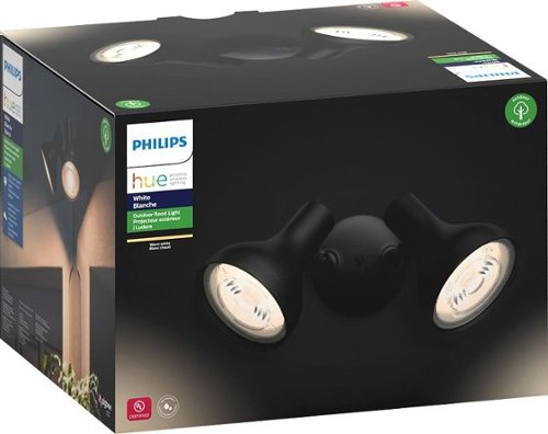  Philips - Hue White Ludere Dual Head LED Security Floodlight - Black