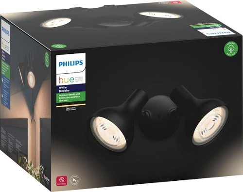 Philips - Hue White Ludere Dual Head LED Security Floodlight - Black-Front_Standard 