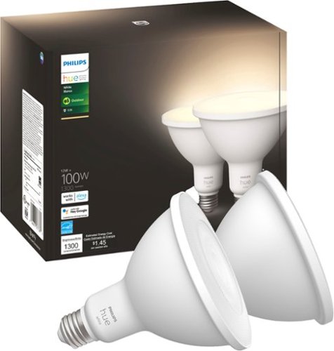 Philips - Outdoor Hue White PAR-38 Smart LED Bulb (2-Pack) - White