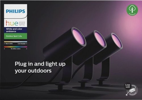  Philips - Hue White and Color Ambiance Lily Outdoor Spot Light Base Kit - Multicolor