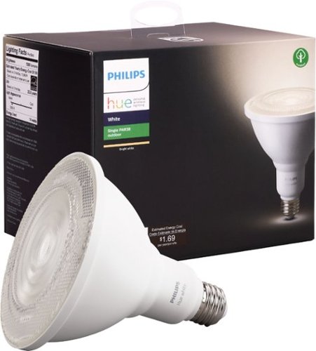 Philips - Outdoor Hue White PAR-38 Smart LED Bulb - White