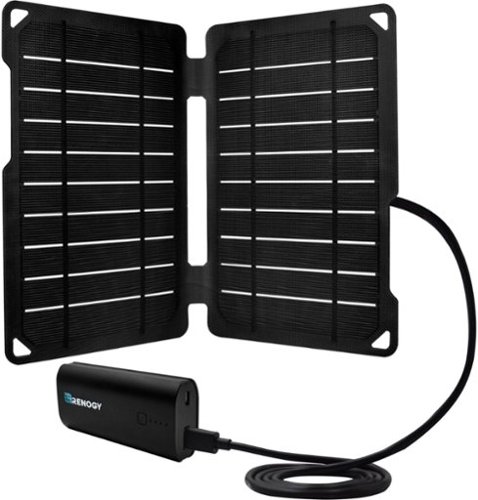 Renogy - E.FLEX 10W Portable Solar Panel with 5000 mAh Power Bank - Black-Front_Standard 