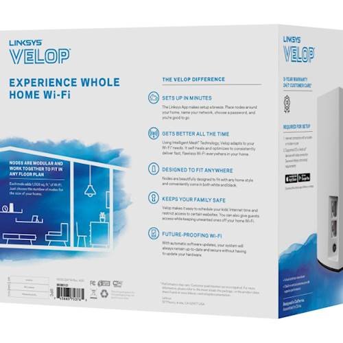 Linksys Velop AC1300 Dual-Band Mesh Wi-Fi 5 System - White WHERE TO BUY