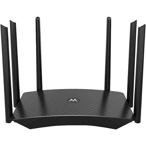 Motorola - AC1750 Dual-Band Wi-Fi Router with 4-port Gigabit Ethernet Switch - Black-Front_Standard 