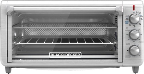 Black+Decker - Extra Wide Crisp N' Bake 8- Slice Air Fry Toaster Oven - Stainless Steel