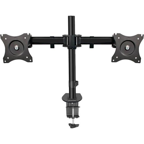 Diamond Ergo - Elite Series Articulating Dual Monitor Desk Mount - Black-Front_Standard 