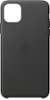 Apple - iPhone 11 Pro Max Leather Case - Black-Front_Standard