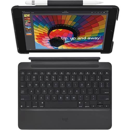 Logitech - Slim Combo Keyboard Folio Case for Apple® iPad® 6th Gen;-Front_Standard 