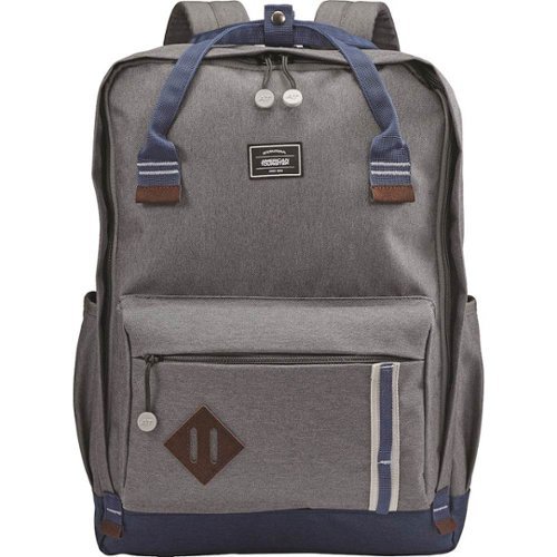 American Tourister - Laptop Backpack - Gray/Navy-Front_Standard 