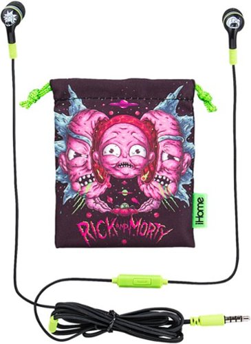  iHome - Rick and Morty Wired Headphones - Green/Black