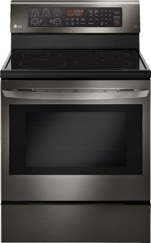  LG - 6.3 Cu. Ft. Self-Cleaning Freestanding Electric Convection Range with EasyClean - Black Stainless Steel