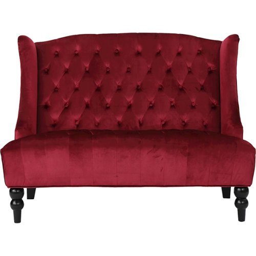 Noble House - Holbrook Tufted Loveseat - Wine-Front_Standard 