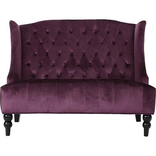 Noble House - Holbrook Tufted Loveseat - Raisin-Front_Standard 