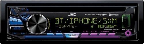 JVC - Geek Squad Certified Refurbished In-Dash CD/DM Receiver - Built-in Bluetooth - Satellite Radio with Detachable Faceplate - Black-Front_Standard 