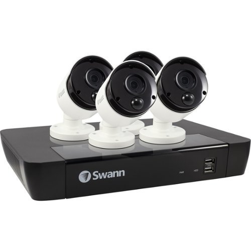 Swann - 8-Channel, 4-Camera Indoor/Outdoor Wired 4K Ultra HD 2TB NVR Surveillance System - Black/White-Left_Standard 