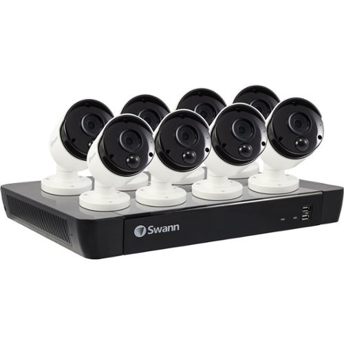 Swann - 7580 16-Channel, 8-Camera Indoor/Outdoor Wired 2TB NVR Surveillance System - Black/White-Left_Standard 